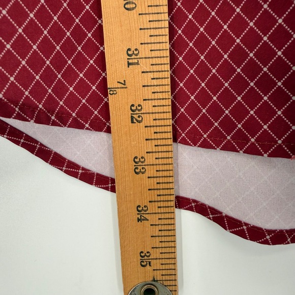 Cinch Button Down Shirt Mens L Burgundy White Geometric Short Sleeve Cowboy - Picture 7 of 8